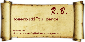 Rosenblüth Bence névjegykártya